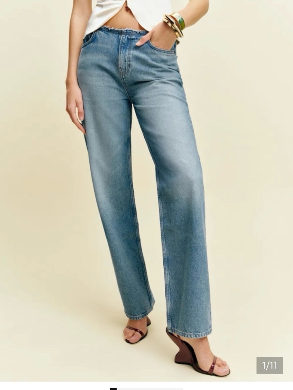 Reformation Charlee Low Rise Straight Leg Jeans